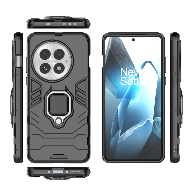 For OnePlus 13 5g Back Cover Phone Case Shockproof Armor Anti-Fall Metal Ring Holder Magnetic Protect Funda Coque Cases