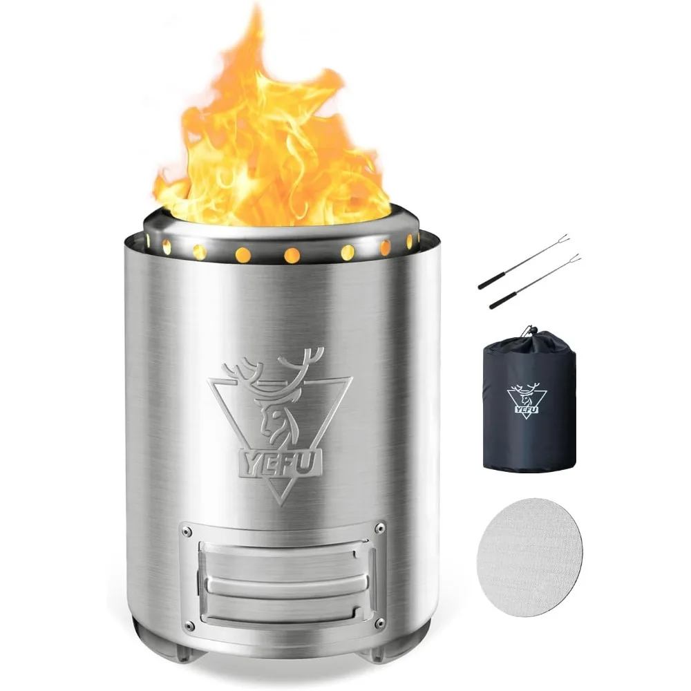 

Adjustable Tabletop Fire Pit with Flame Control, Portable Camping Stove for Outdoor Use, Includes Travel Bag