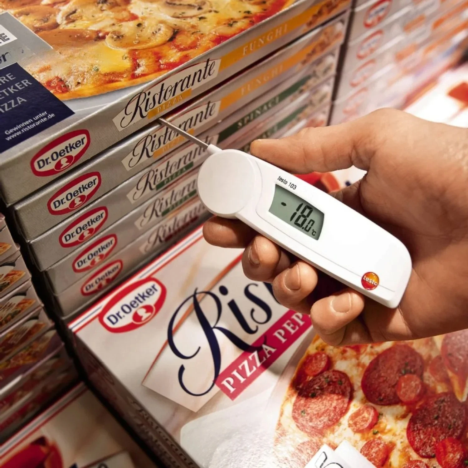 ميزان حرارة الطعام الرقمي الأصلي Testo 103 القابل للطي رقم الطلب. 0560 0103، الاختراق المتوافق مع HACCP