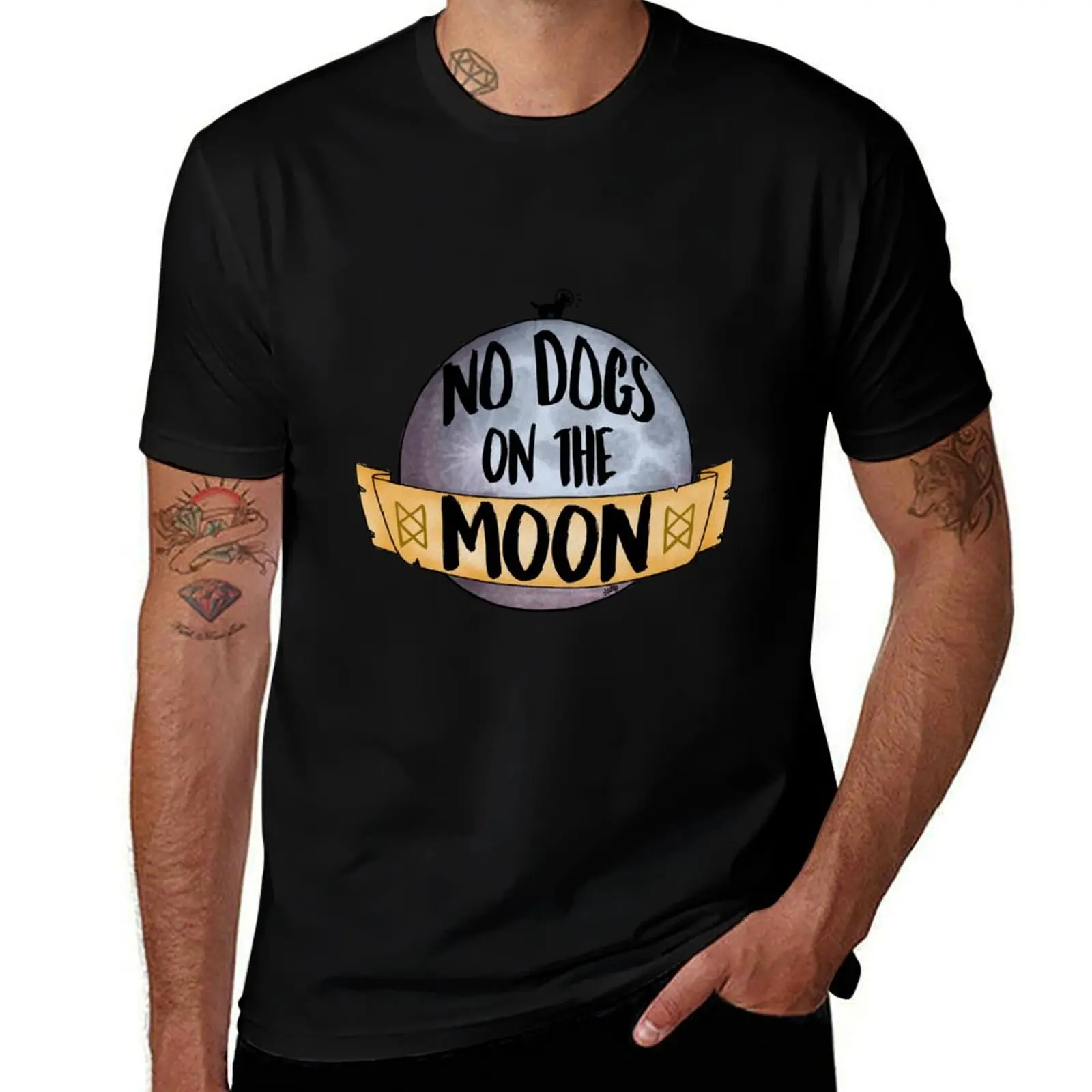 

No Dogs on the Moon T-Shirt t shirt for man man t shirt designer t shirts for man pack cotton T-Shirt