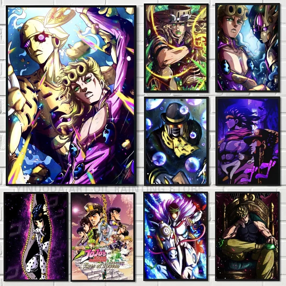 1 szt. Plakat JoJo Bizarre Adventure Anime samoprzylepna sztuka wodoodporna papierowa naklejka kawiarnia Bar dekoracja ścienna do pokoju