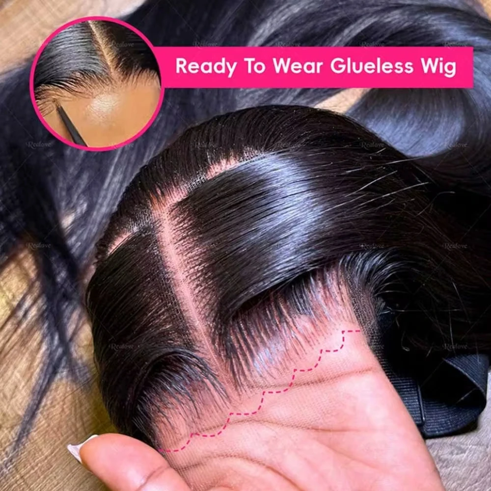 

Безклеевой парик из натуральных бразильских прямых волос, 30-40 дюймов, 5x5, плотность 250, предварительно вырезанный, готовый к носке, для женщин