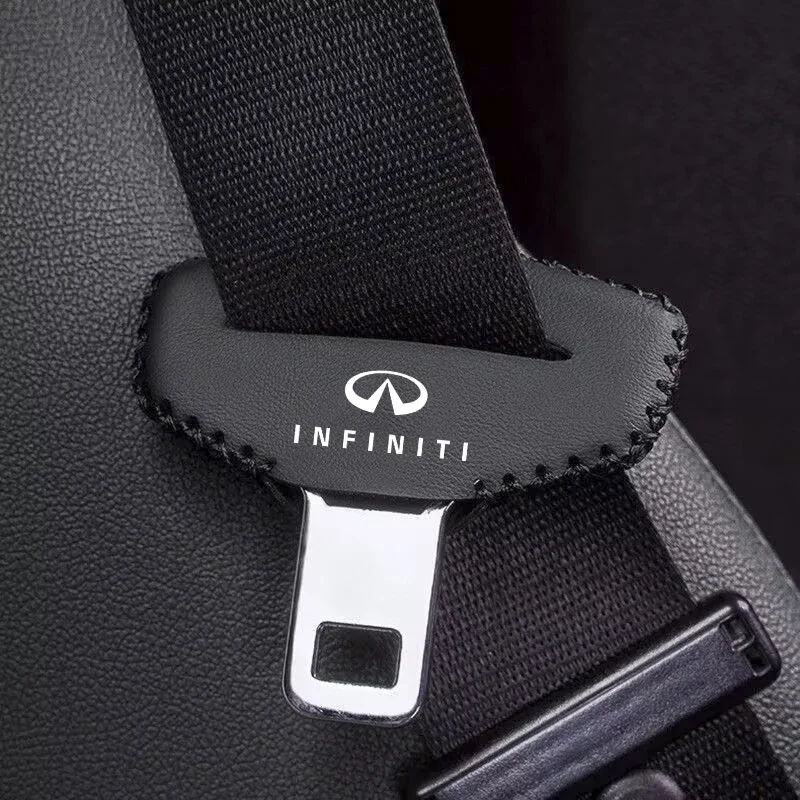 Leather Car Seat Belt Buckle Clip Cover Protector Anti-Scratch Case For INFINITI FX35 Q50 Q30 ESQ QX50 QX60 QX70 EX JX35 G35