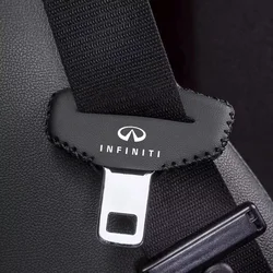Leather Car Seat Belt Buckle Clip Cover Protector Anti-Scratch Case For INFINITI FX35 Q50 Q30 ESQ QX50 QX60 QX70 EX JX35 G35