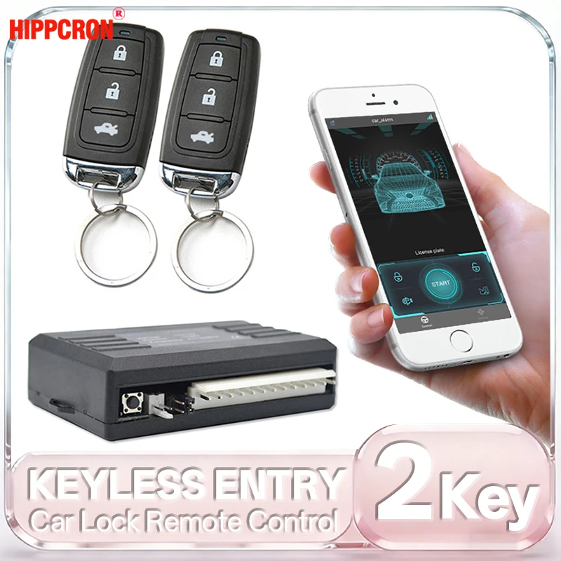 HIPPCRON Car Remote Central Door Lock APP Mobile Control Central Door Locking Vehicle Keyless Entry System Suit For 99% Vehicle