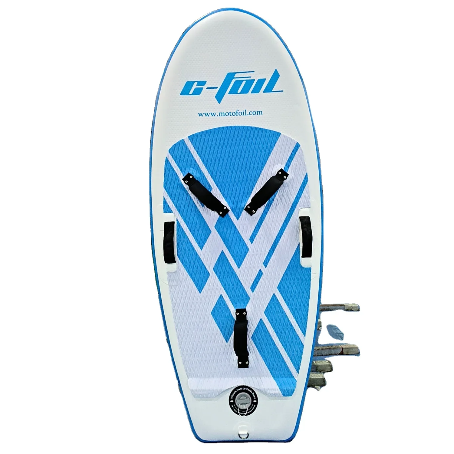 Tavola da surf aliscafo con Base in fibra di carbonio personalizzata di alta qualità 110L/140L tavola da surf con ala gonfiabile universale ala ala blu bianco OEM