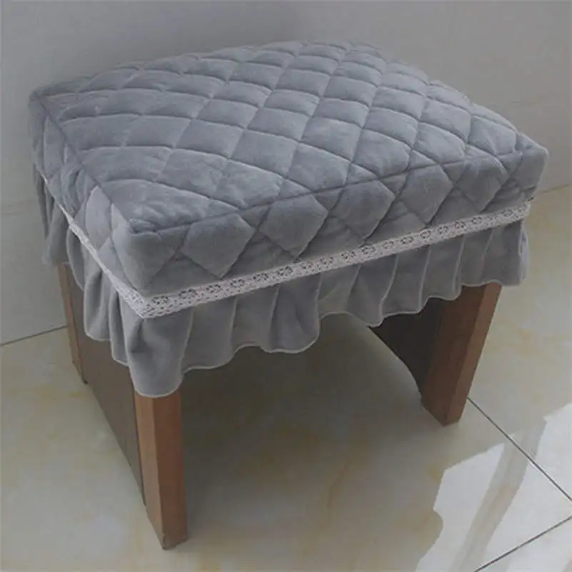 

Short Plush Quilted Rectangular Chair Seat Pad Slipcover Piano Stool Cover Sofa Footrest Slipcovers