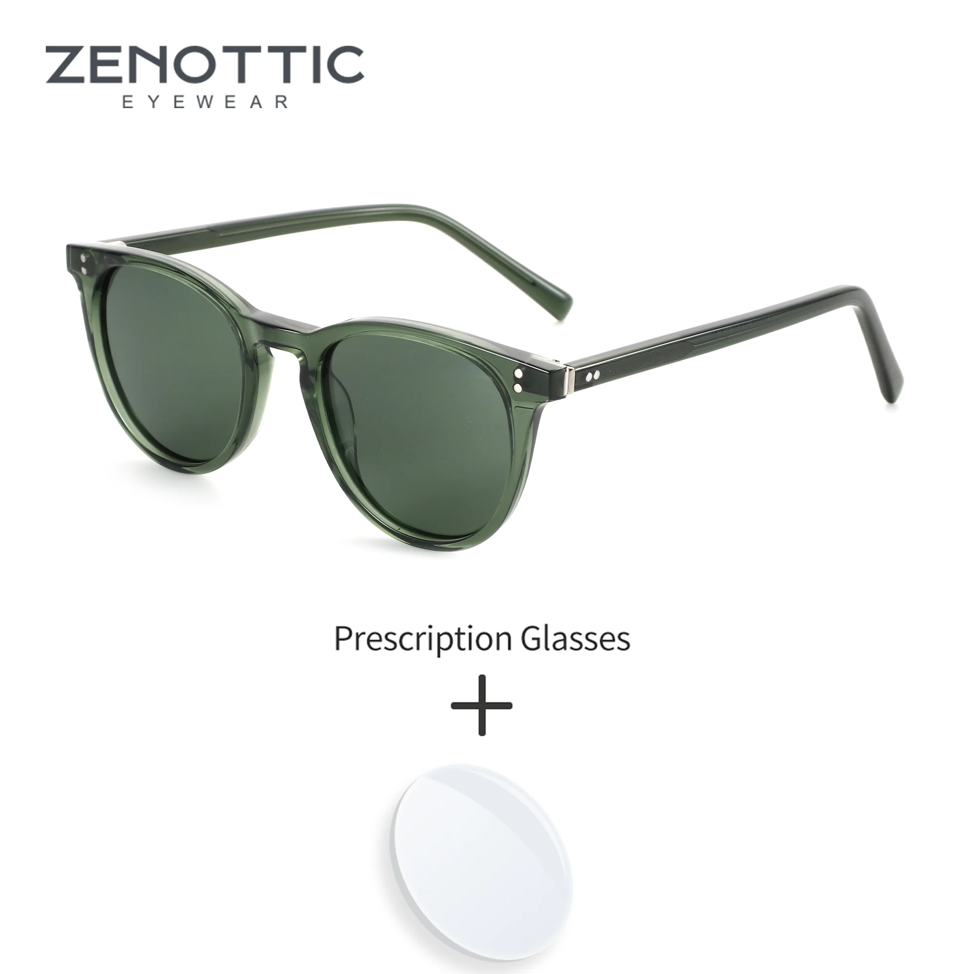 

ZENOTTIC XS Size Popular Acetate Square Polarized Prescription Sunglasses For Unisex UV400 Progressive Optical Sun Glasses