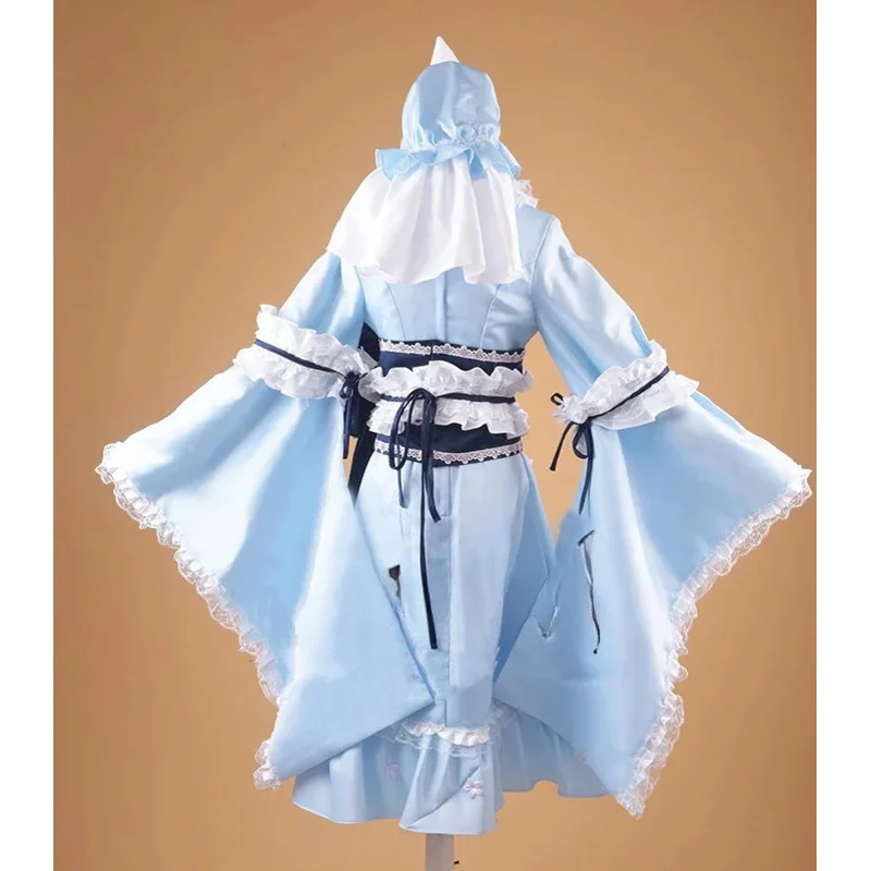 Disfraz de Anime Touhou Project Saigyouji Yuyuko, disfraz de fiesta de Halloween, juego de rol, accesorios de disfraz de fiesta de Carnaval y Halloween