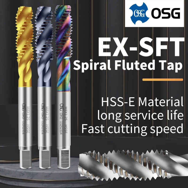 1PCS Japan OSG Spiral Fluted Tap Without/TIN/DLC/TICN coating M12 M14 M15 M16 M18 M20 M22 M24 M26 M27 M30 For Blind Hole Tapping