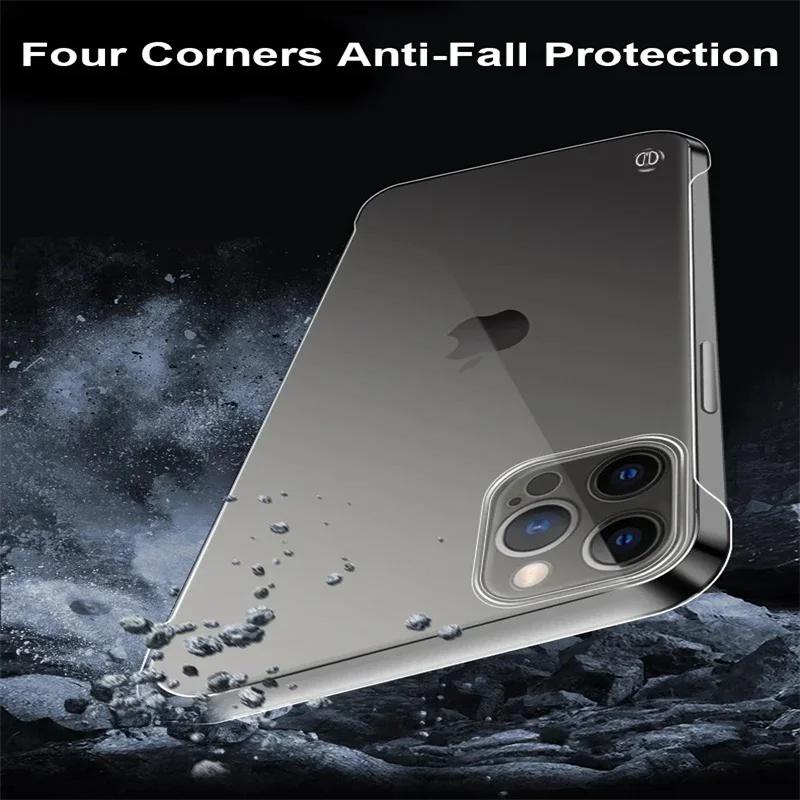 아이폰 17 16E 15 13 12 11 14 16 17 Pro Max XSMAX X XR XS SE 7 8 Plus용 투명 하드 프레임리스 케이스