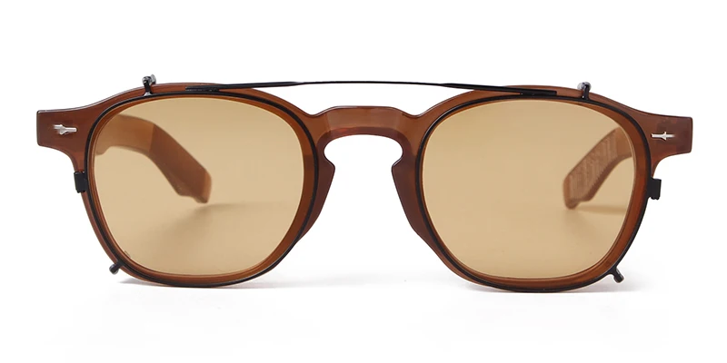 Vintage Niet Steampunk Clip auf Sonnenbrille Frauen Männer Klassische Quadratische Abnehmbare Flip Polarisierte Linse Sonnenbrille Gafas De Sol UV400 – Detail 20