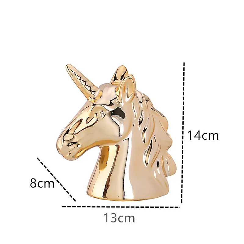 Decorative Piggy Bank Statues Room Ornaments For Girls Sculptures Home Decor Modern Living Room Decoration Table Pink Unicorn