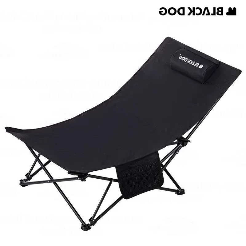 B-M Naturehike BLACKDOG Folding Lounger Chair Recliner Camping Outdoor Beach Office Nap Bed Lying Leisure Lazy Chair with Pillow