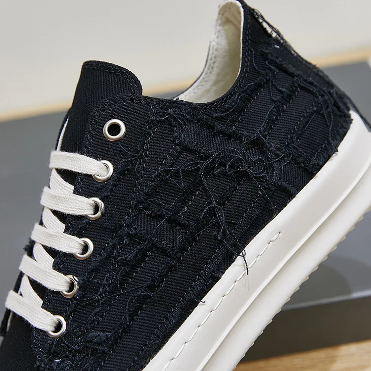 New Ro Designer Breathable Casual Shoes Boots Flat Sneaker High Quanlity Low-top Lace-up White Canvas Shoes for Men and Women