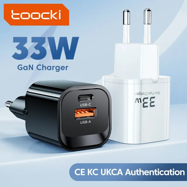 Ładowarka Toocki GaN USB typu C Przenośna ładowarka do iPhone'a Xiaomi 13 Oneplus Realme PD3.0 QC3.0 PPS Telefon komórkowy