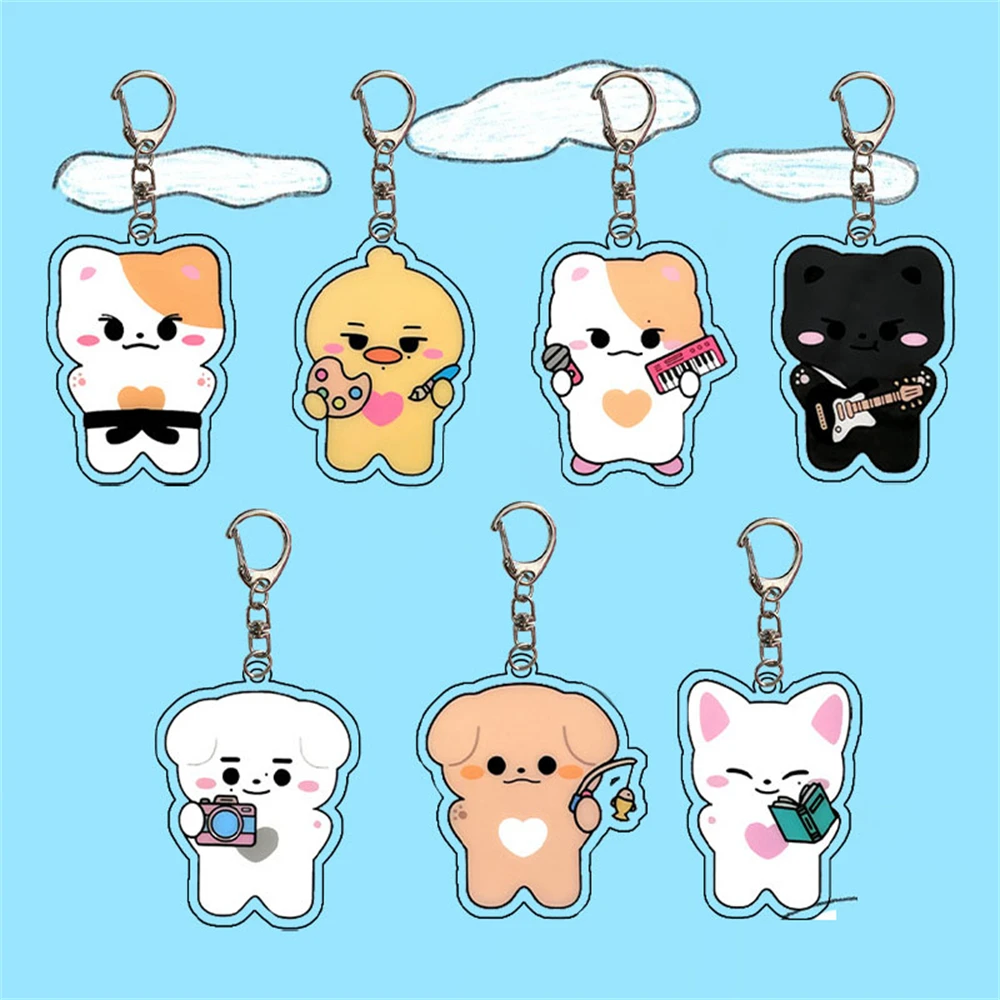 KPOP NI-KI JungWon Cartoon Dubbelzijdig Gedrukt Sleutelhanger Jay Jake SUNOO SungHoon Mode Acryl Sleutelhanger Tas Accessoires Fan Gift