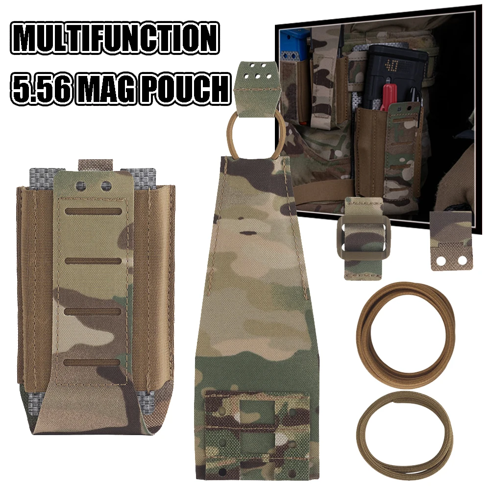 WG Multifunction 5.56 Elastic Single Mag Pouch Tactical MOLLE SUB-Machine Gun Mag Pouches Utility Magezine Pouch fit Grenade