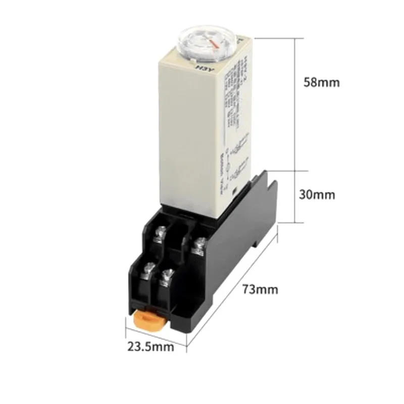 1Set H3Y-2 DC 12V 24V /AC 110V 220V Delay Timer Time Relay 0-1s 5s 10s 30s 60second 0-30Minute with Base 5A