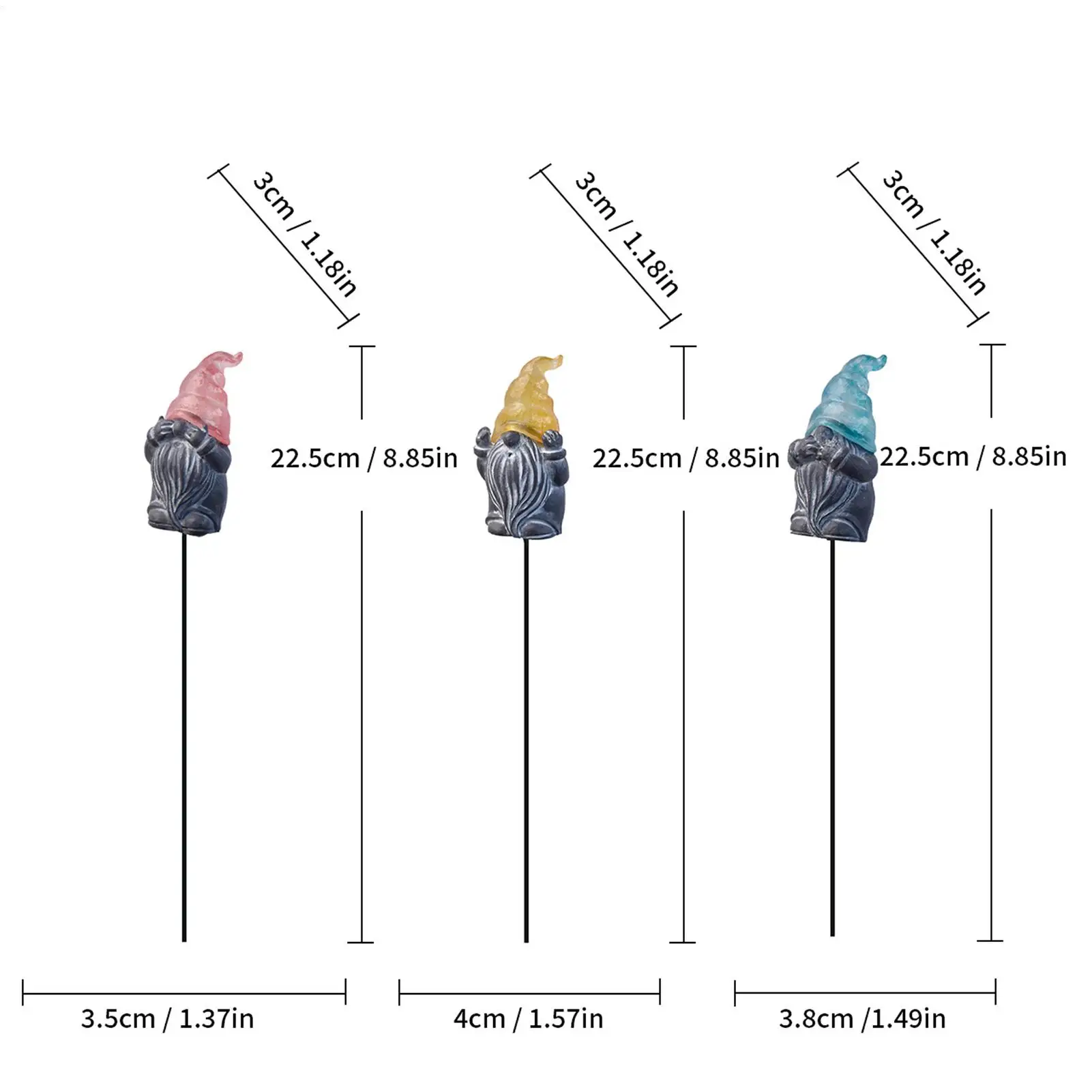 Spring Yard Stakes 3-Piece Decorative Glowing Yard Art Garden Art Stakes Lawn Ornaments For Lawn Patio Porch Flower Bed Plant view 6