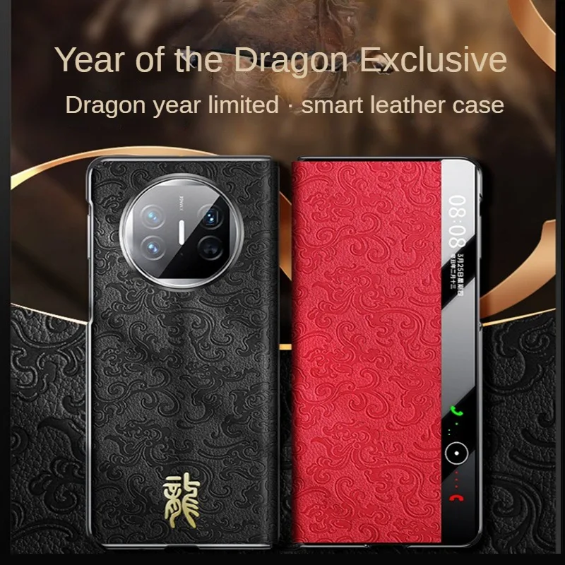 Magnetic Clamshell Phone Case for Huawei Mate X5 Case New Dropproof Auspicious Dragon Ultra Slim All-Inclusive Case for Mate X3