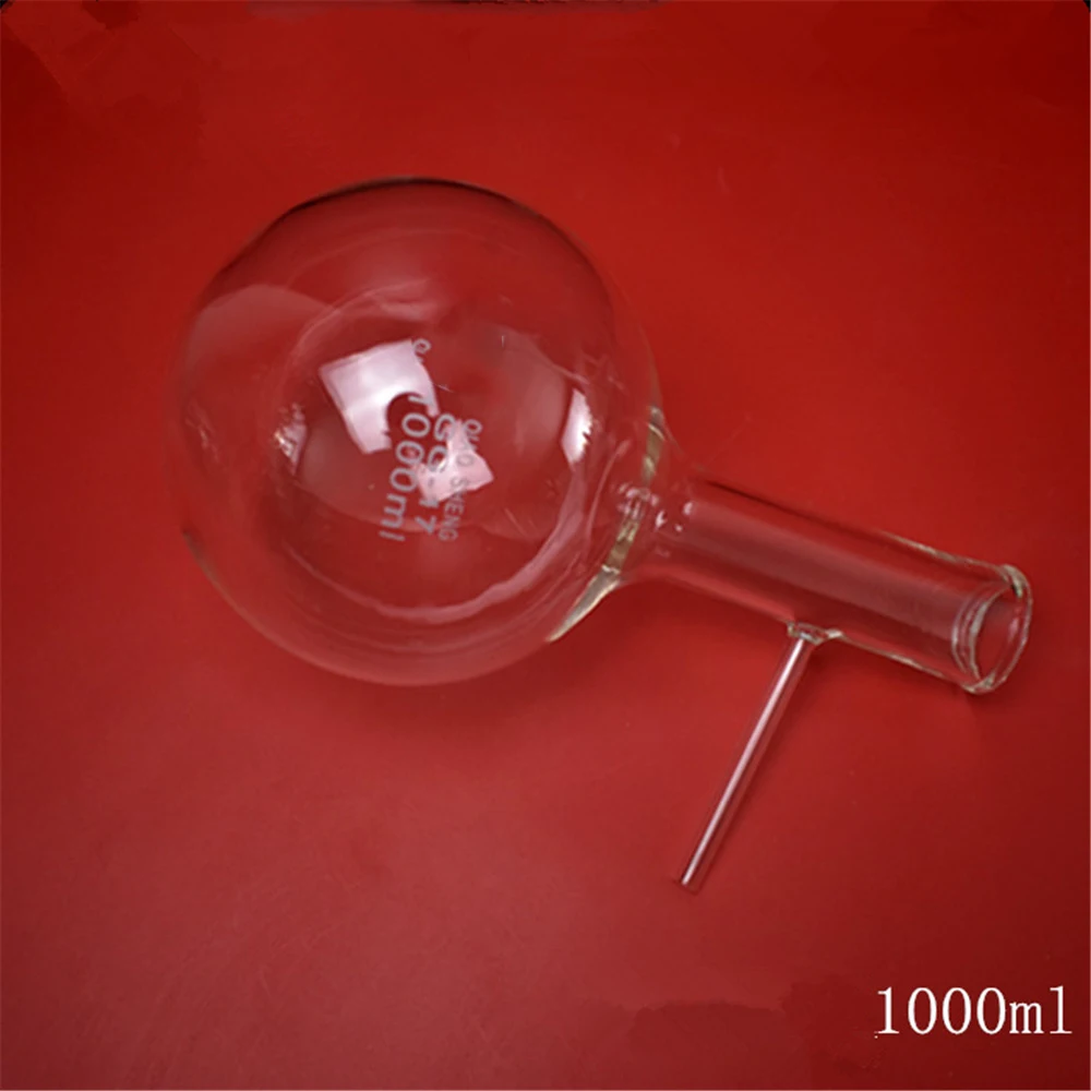 Afbeelding 5: Glazen destillatiekolf Laboratoriumlaboratorium Kokend met zijarm Laboratoriumbenodigdheden 60 ml 100 ml 150 ml 250 ml 500 ml 1000 ml