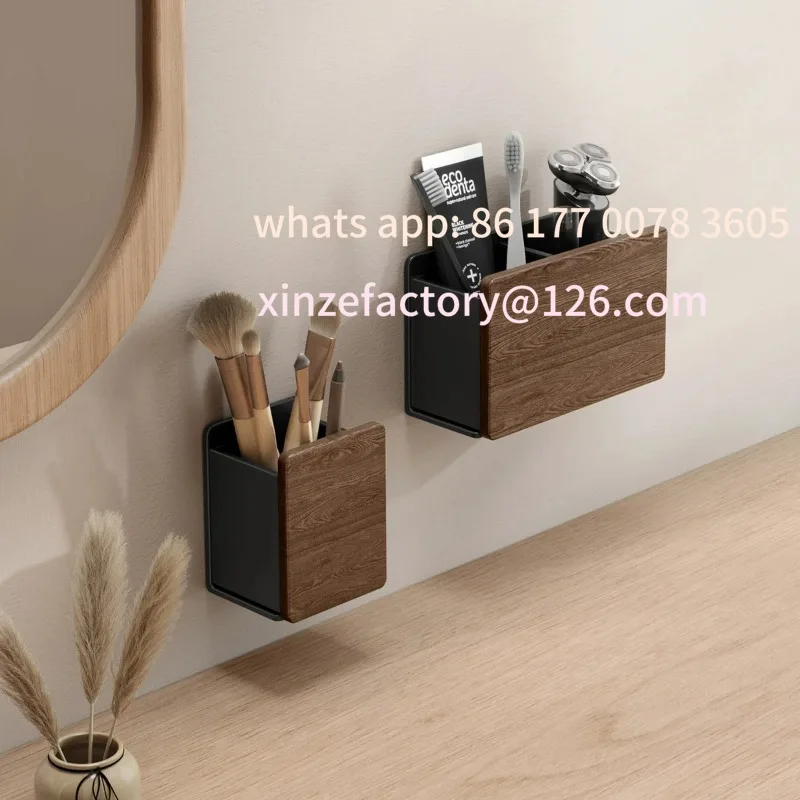 

Customizable Remote Control Storage Box, Sundries Box, Pen Holder, Stationery, Makeup Brush, Bathroom Shelf, No Punch