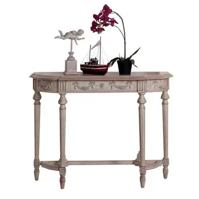 

Solid Wood Console American Semicircle Distressed Entrance Cabinet Console Tables Partition Bed & Breakfast Side Table