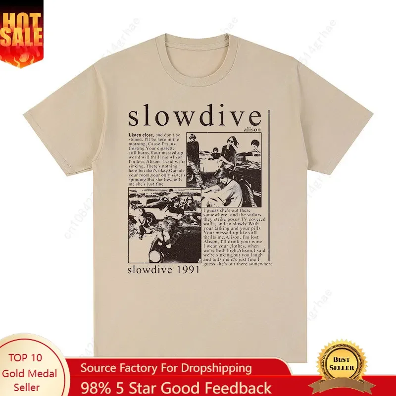 Slowdive Alison 1991 Vintage T-shirt Tour 90s Classic Cotton Men T shirt New TEE TSHIRT Womens Tops Unisex