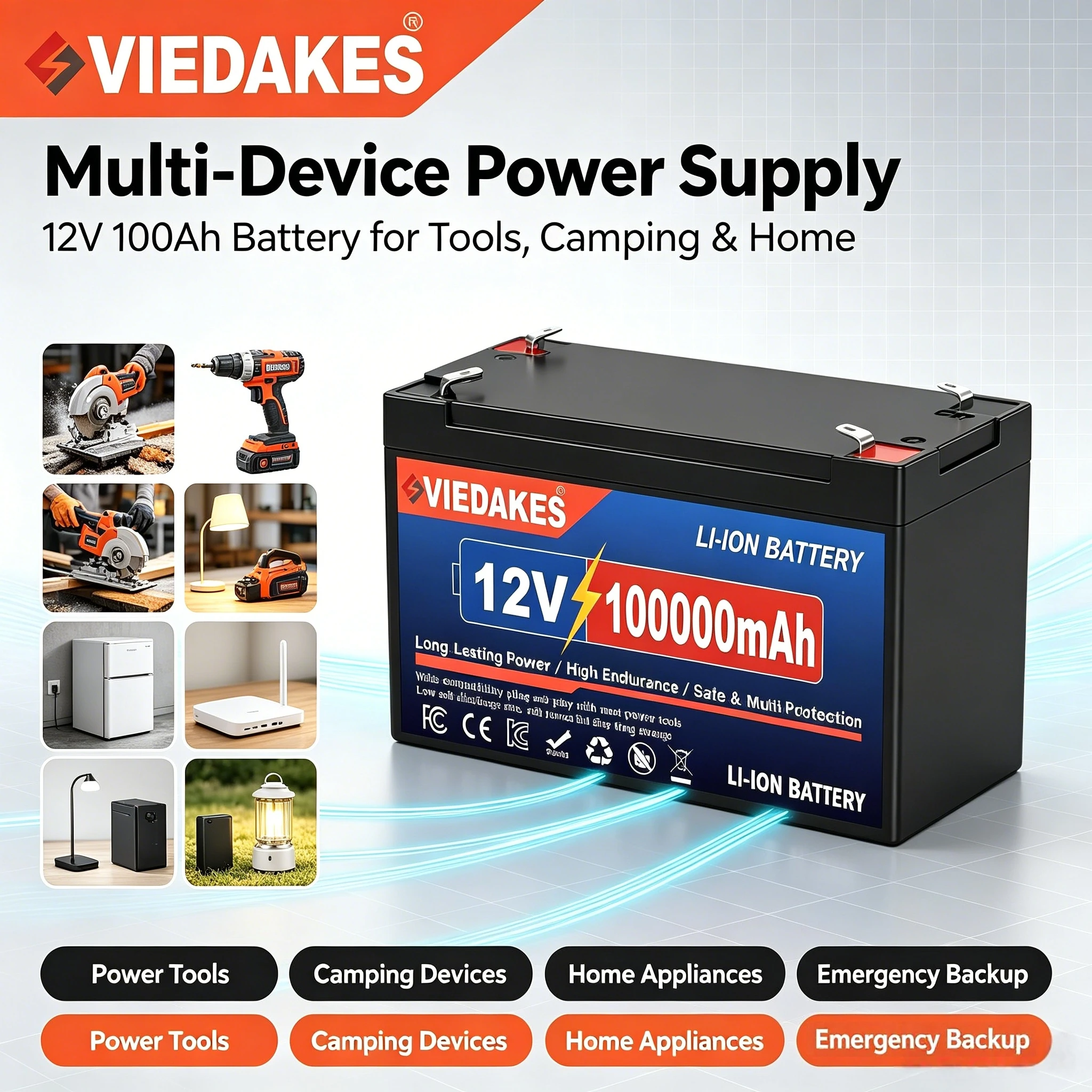 

12V 20Ah-100Ah 21700 Lithium Battery Pack 3S7P Rechargeable Battery for Solar Energy Electric Vehicle Battery +12.6v 3A Charger