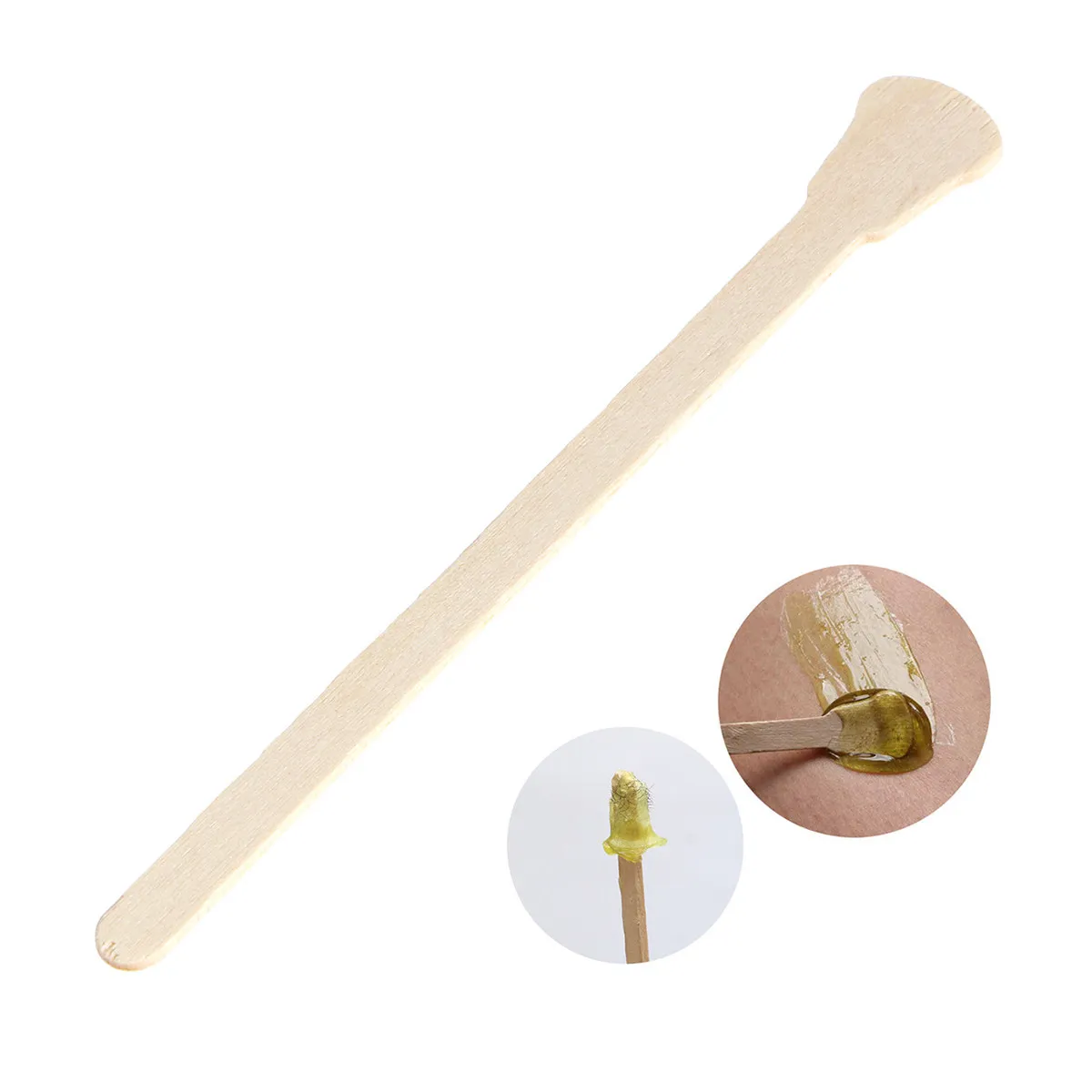 100Pcs Hair Removal Waxing Spatulas Wooden Disposable Wax Sticks Rounded Ends Salon Home Use Wax Applicator Waxing Spatulas