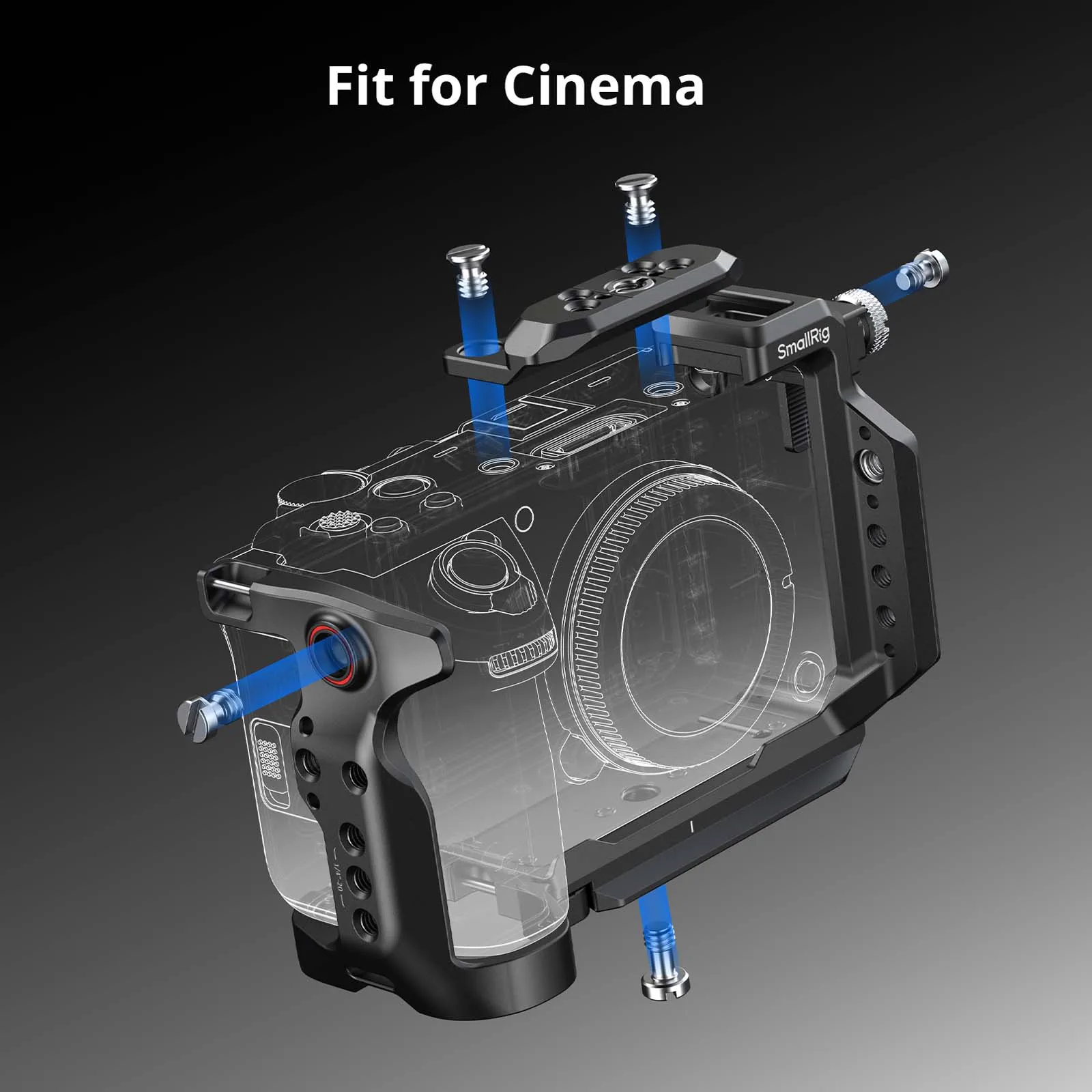 SmallRig FX5 "HawkLock" Kamera-Cage für Sony FX5 mit Klemme für HDMI-Kabel, Top-Platte mit 1/4"-20 / 3/8"-16 Arca-Typ Schnellwechselplatte – Detail 15