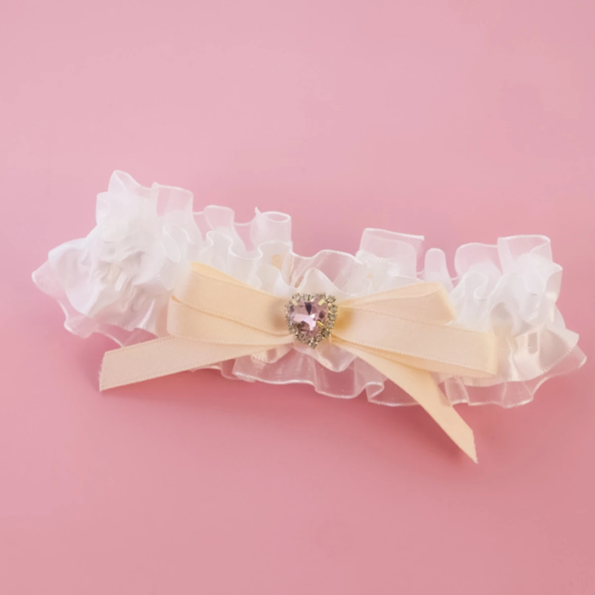 Роскошный кружевной ошейник со стразами и подвеской в форме сердца - милый цветочный бант, регулируемый для кошек и маленьких собак.