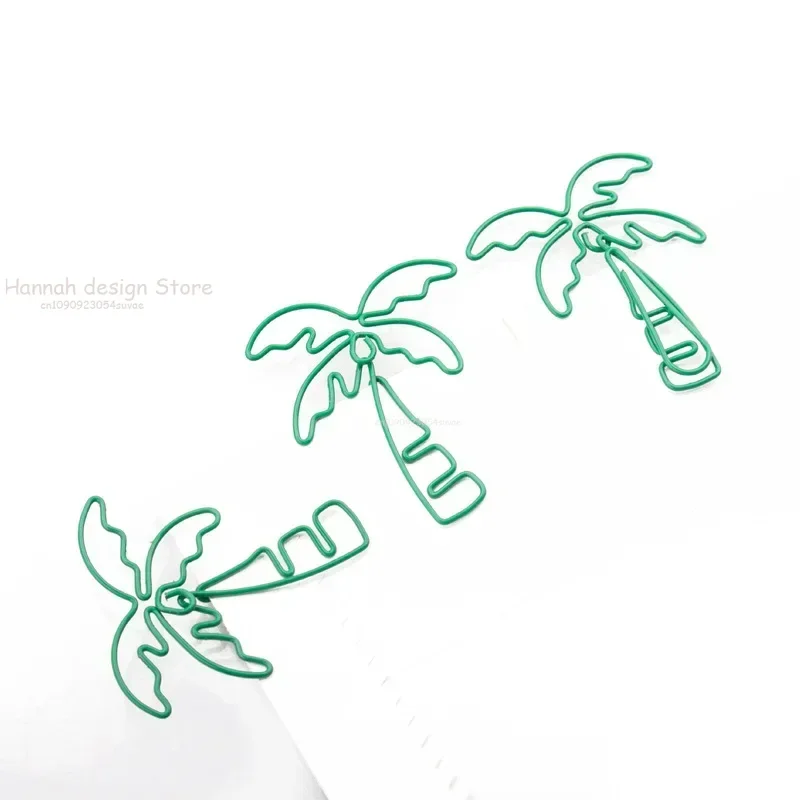 50pcs Coconut Tree Paper Clip Tree Shape Pin Special-shaped Pin Cute Paper Clips Decorative Metal Clip Planner Clips Paperclip