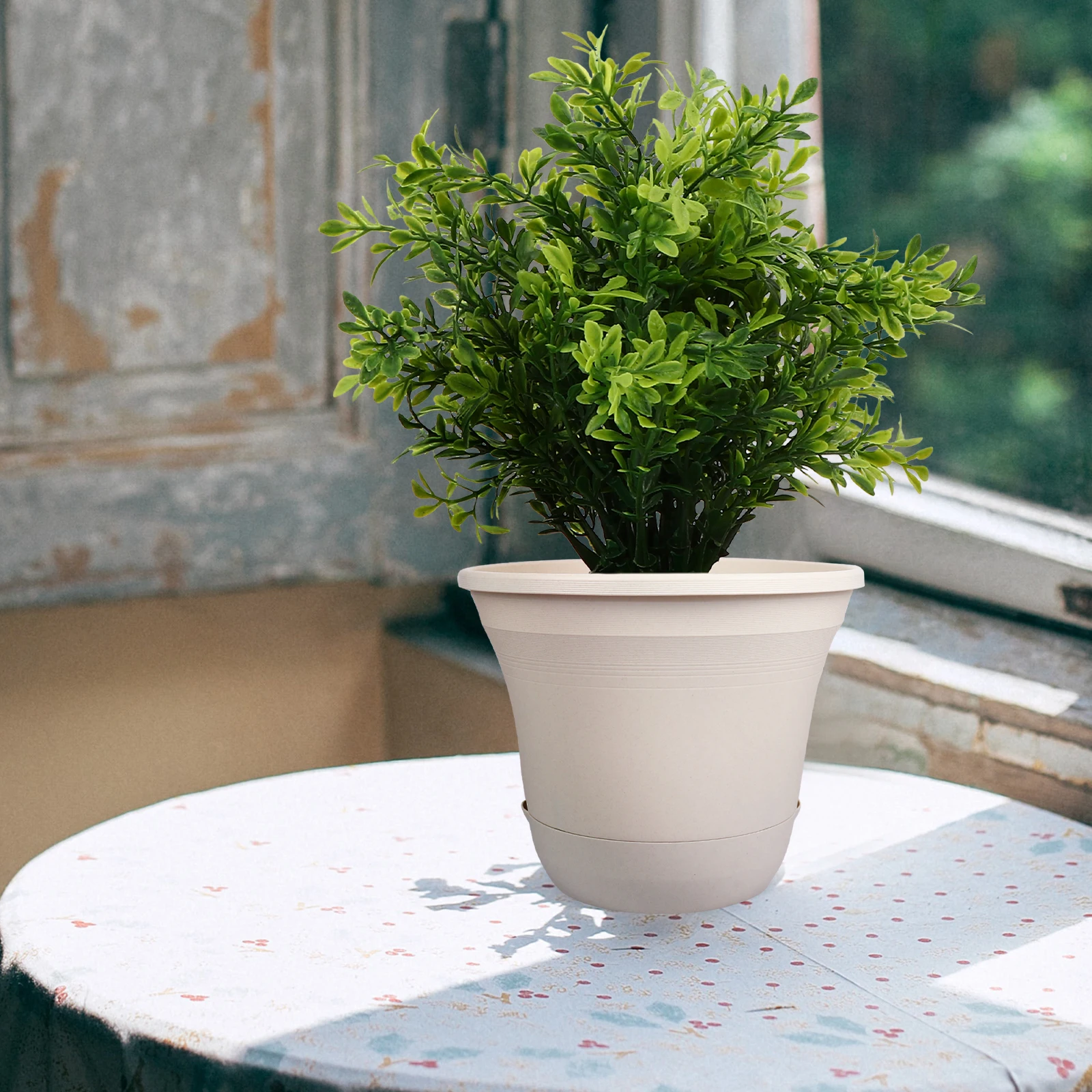 

Plastic Flower Pot Planter Container Bonsai Indoor Vintage Tabletop Plant Pots Garden Balcony Drainage Hole Storage Soil