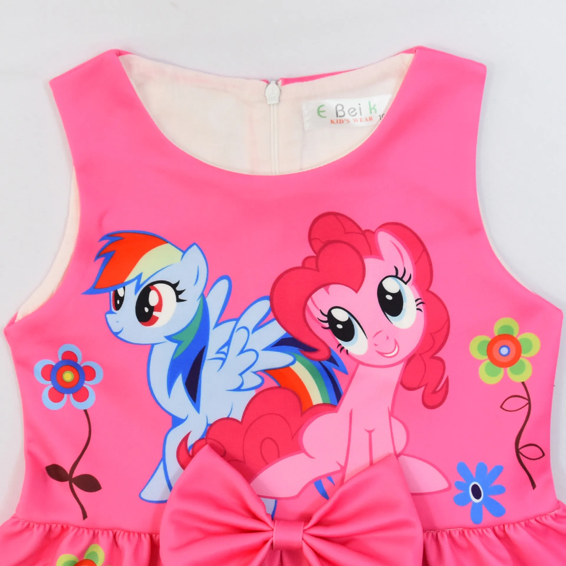 My Little Pony Cartoon Printing Dress Child Bow Tie Vest Girl Rainbow Dash Fashion Clothes Pinkie Pie Skirt Birthday Gift