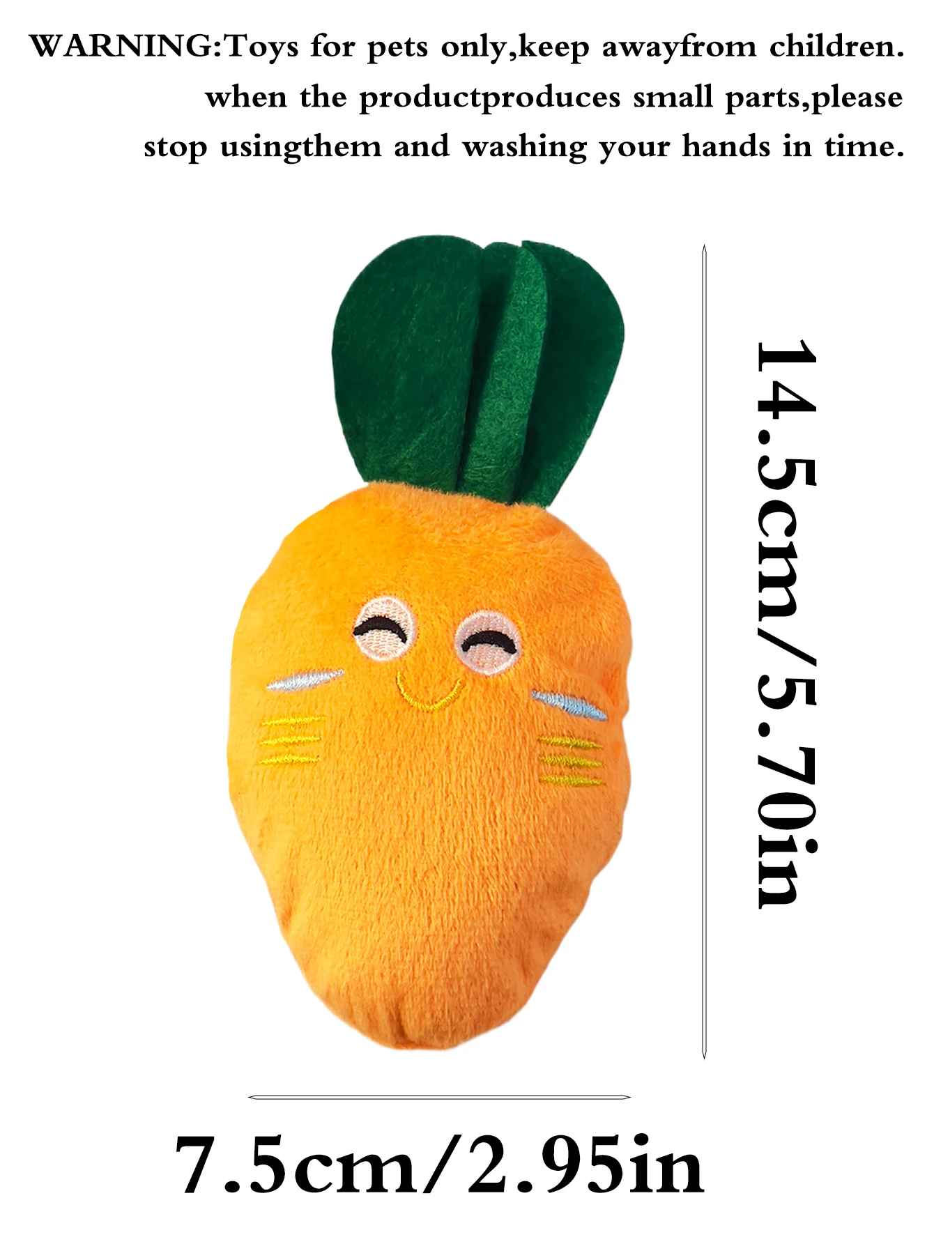 A cute little carrot shape simulation pet plush toys can be accompanied by sound play bite plush toys