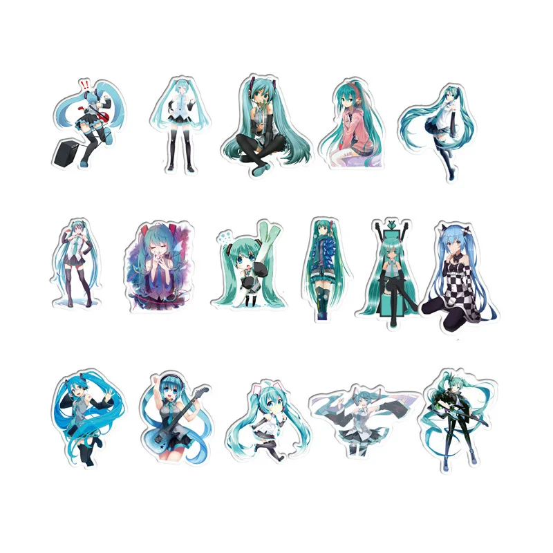 100pcs New Style Non-repetitive Two-dimensional Cute Hatsune Miku DIY Waterproof Graffiti Stickers