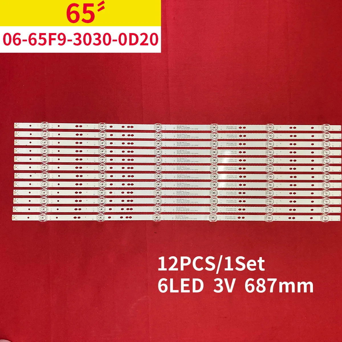 

3set NEW 12pcs LED Backlight for 06-65F9-3030-0D20-6x6-687x12 LU65D31J LS65AL88T71 LE65U6900UG HK650WLEDM-MH87H