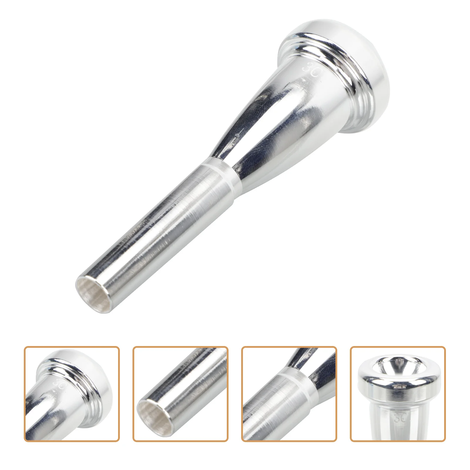 

Premium Trumpet Replacement Part Durable Copper Alloy 3C Mouthpiece Portable Lightweight Instrument Accessory Gift For Trumpeter