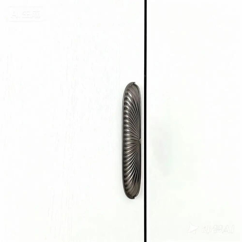 Shell Shape Furniture Handles Light Luxury Copper Finish Wardrobe Pulls Zinc Alloy Half-Round Door Knobs Dresser