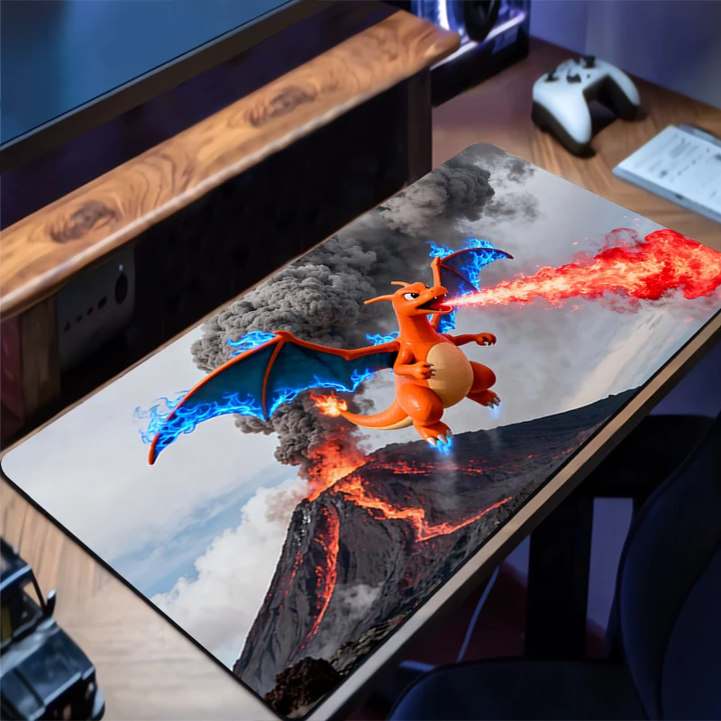 Portable Mouse Pad Office PC Gaming P-Pokemons P-Pikachus Non-slip Desk Mat Personality-Filled Keyboard Pad Desk Mats Mousepad