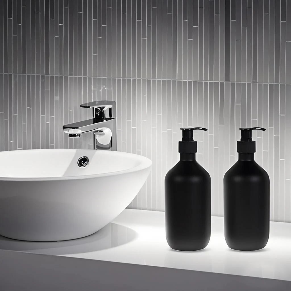 300/500ML Matte Black Liquid Soap Dispenser Refillable Shampoo Conditioner Body Lotion Container for Bathroom Supplies Hotel image 5