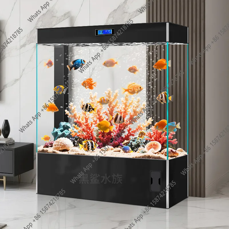 

J Household Fish Tank, Living Room, Ultra-white Glass, Large Water-free Floor-to-ceiling Machine, Aquarium, Goldfish Tank