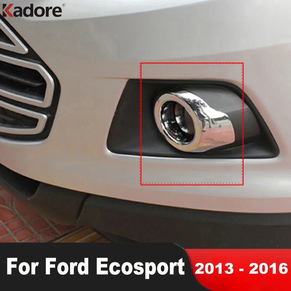 

For Ford EcoSport 2013 2014 2015 2016 Chrome Car Front Fog Light Lamp Cover Trim Head Foglight Foglamp Bezel Trims Accessories