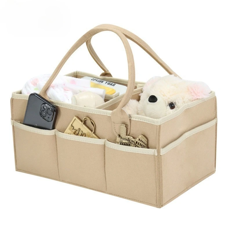 Saco de armazenamento de fraldas de feltro infantil bebê brinquedos diversos fraldas grande capacidade saco de fraldas de feltro