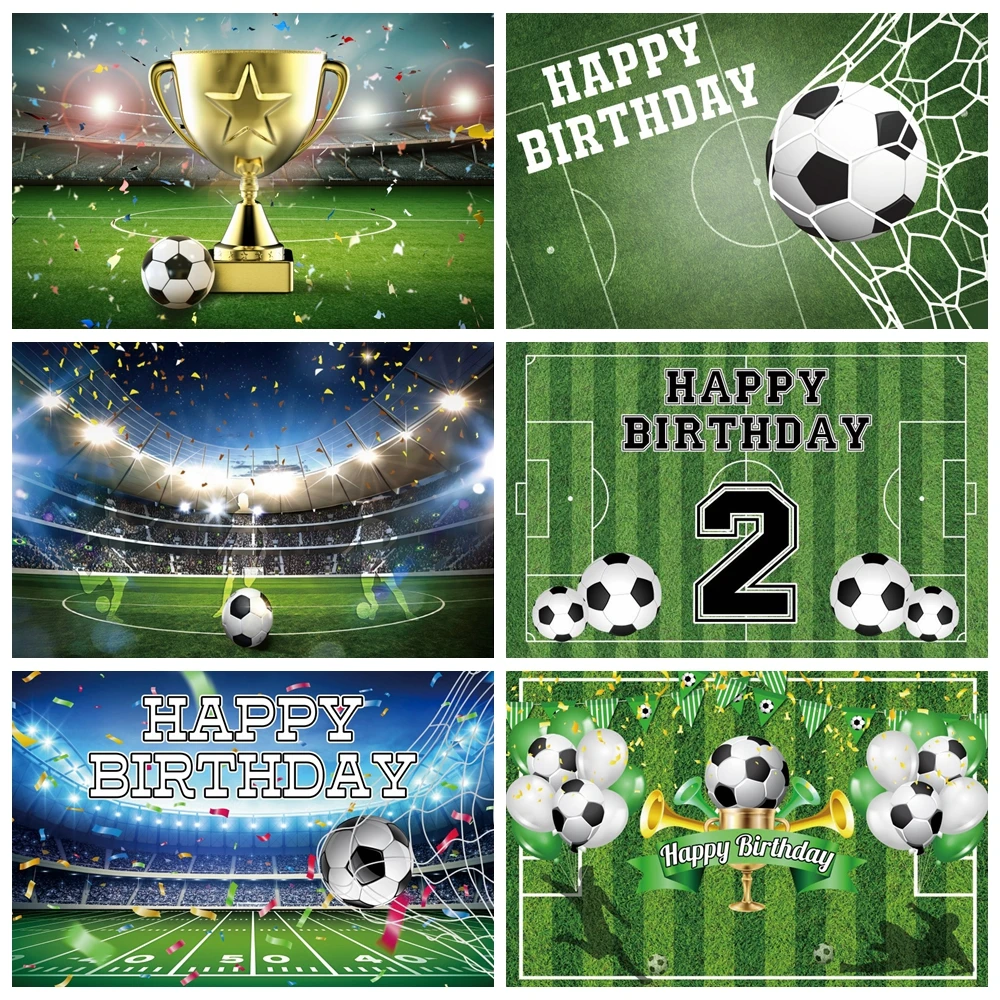 Erkek Futbol Doğum Günü Zemin Özelleştirmek Futbol Futbol Sahası Spor Posteri Yenidoğan Çocuk Portre Bebek Duş Fotoğraf Arka Plan