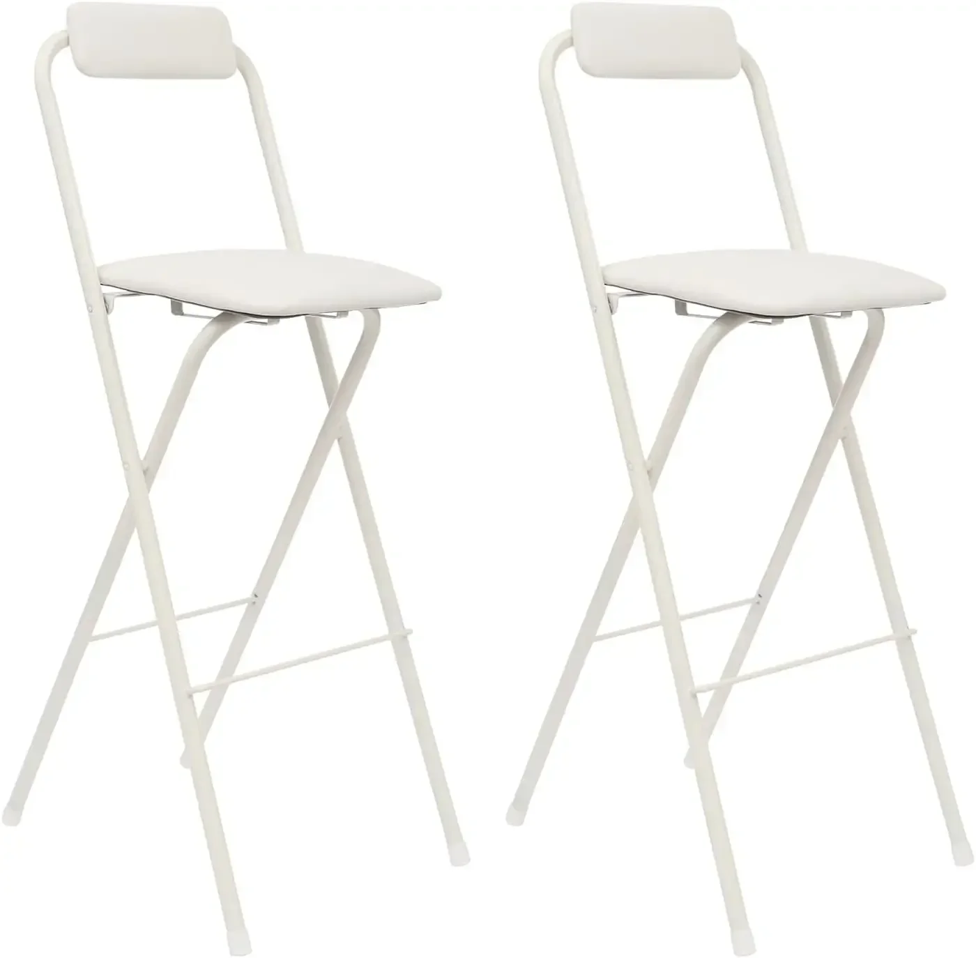 2 PCS Folding Bar Stool with Backrest, Tall Foldable Stool Chair, Portable High Folding Bar Chair Counter 29.5