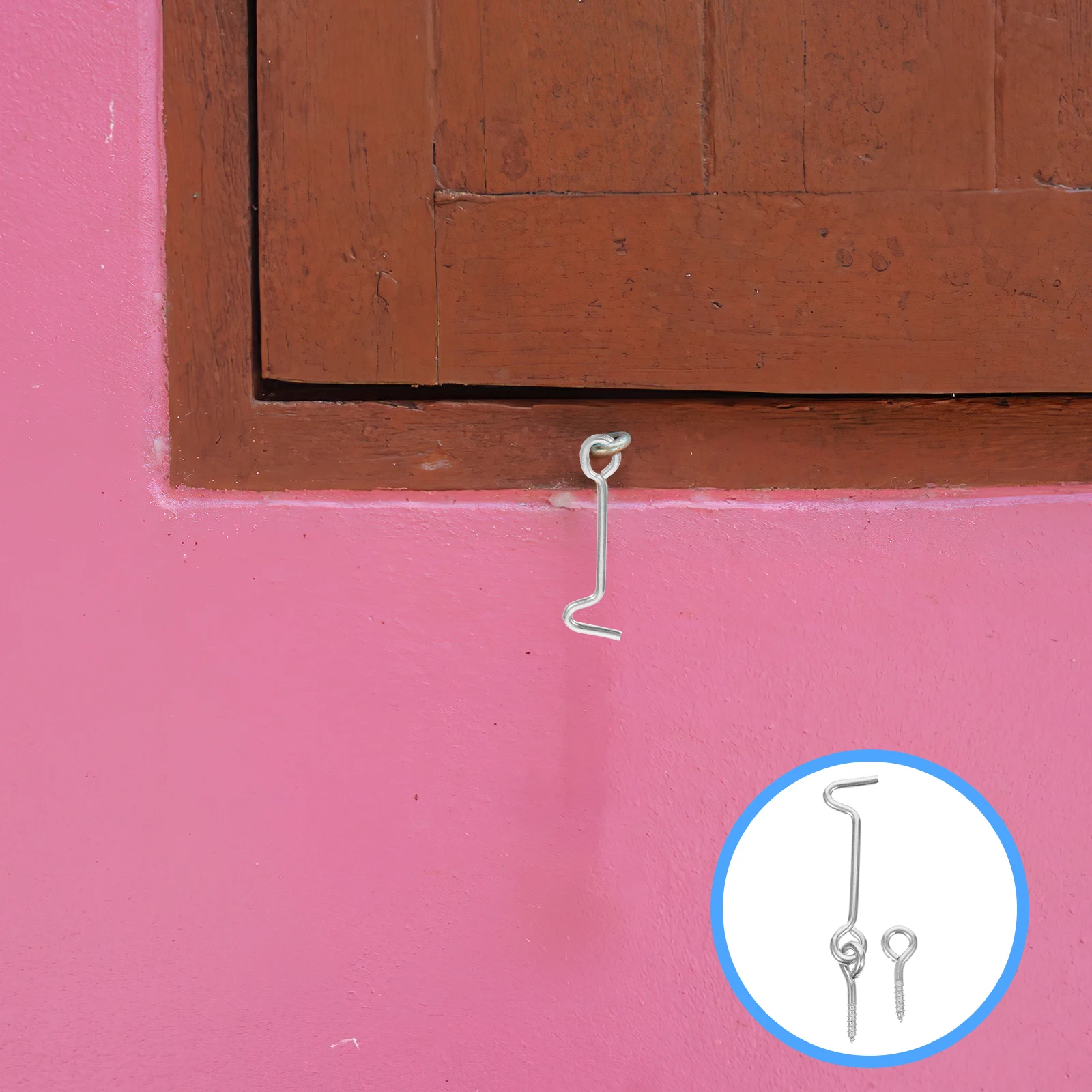 10 مجموعات خطاف الباب قسط الكربون الصلب المجلفن سطح قوي لأبواب النوافذ يندبروف المنزل مكتب مزرعة استخدام مزلاج الحظيرة #5