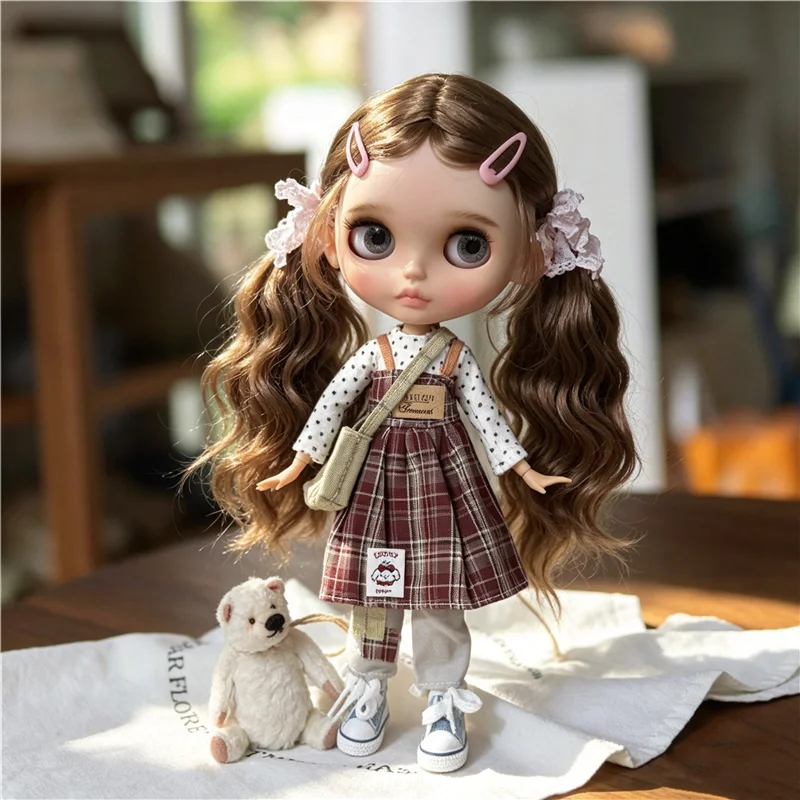 For Blythe Doll Outfit Clothes Cute Gril Dress Shoes Set Sexy Polka Dot Skirt Jeans Pants Set Clothing For OB24 OB22 Small 1/6 - view 5
